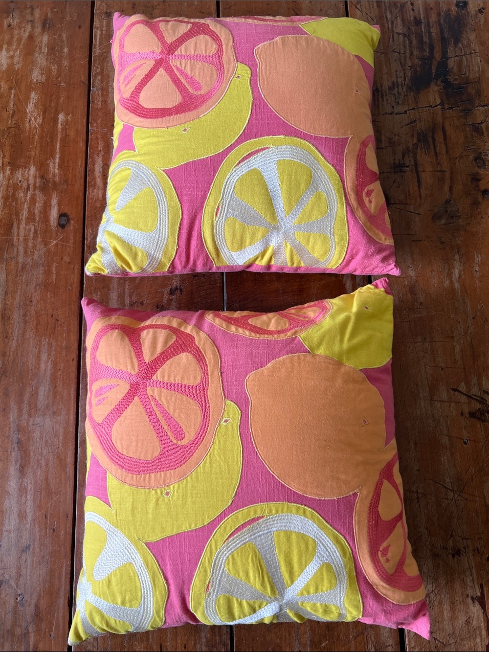 Hallmark Pink Accent Pillows (2) with Signature Label. 15” x 15”